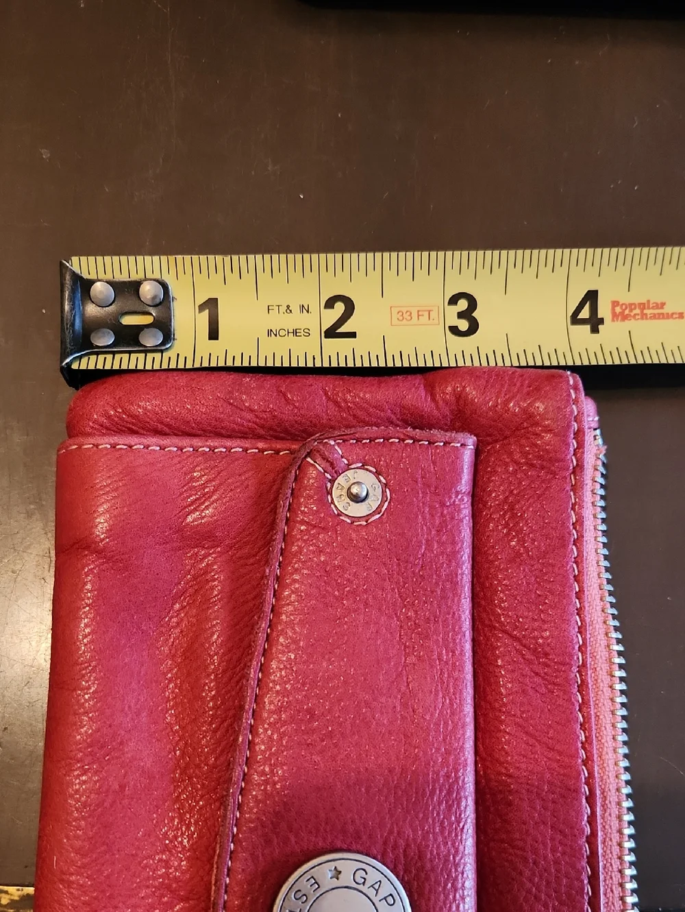 Vintage GAP Red Leather Zip Wallet Clutch